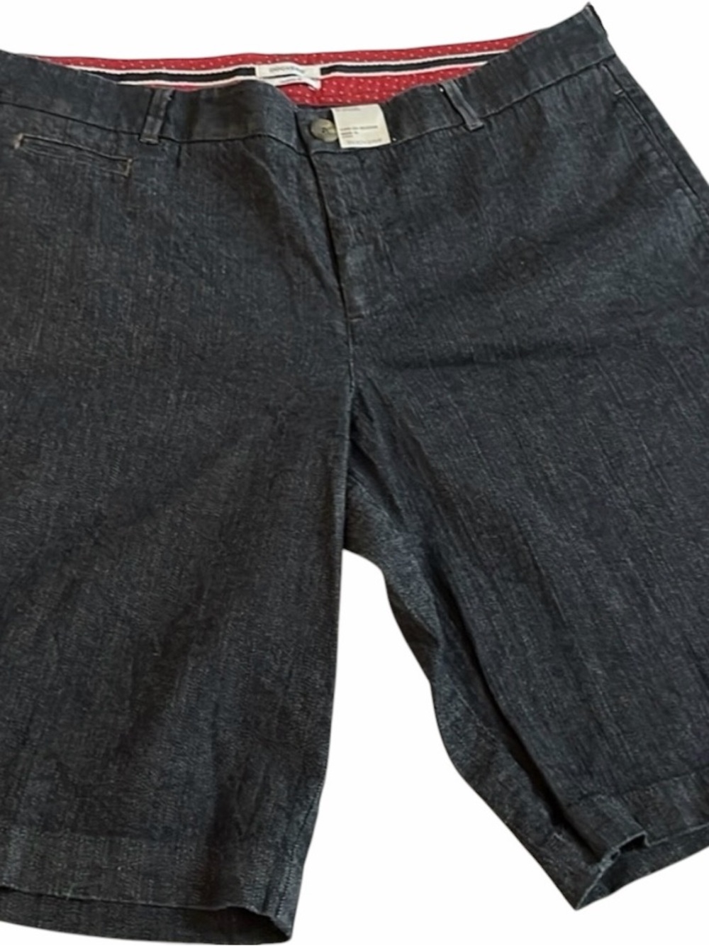 Dockers by Levi’s Size 12 dark denim Bermuda shorts slimming flat front